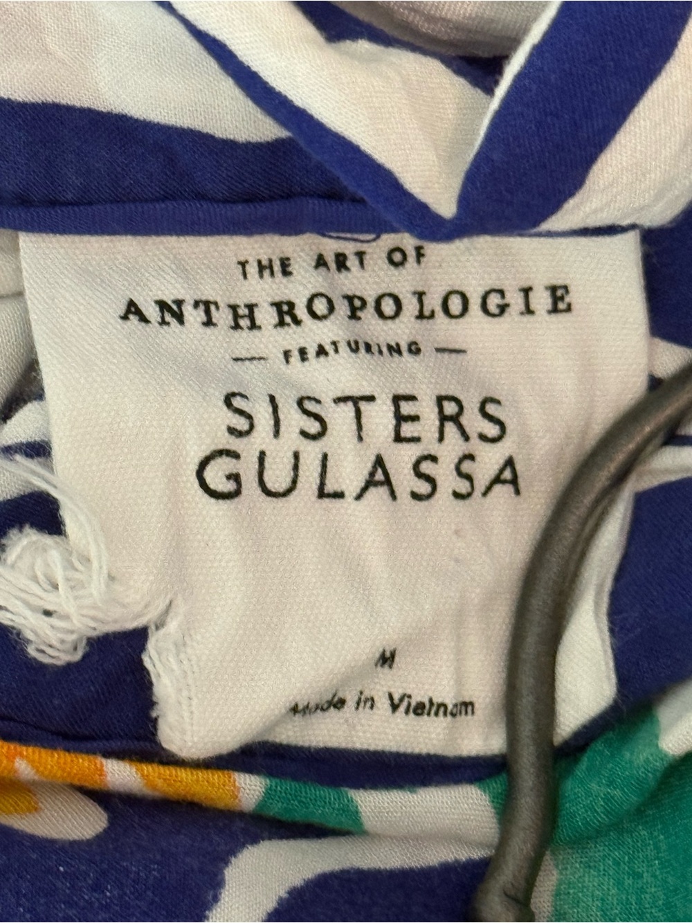 Anthropologie Sisters Gulassa Whimsy Blue Floral Motif Button Down Short Sleeve - Picture 4 of 4